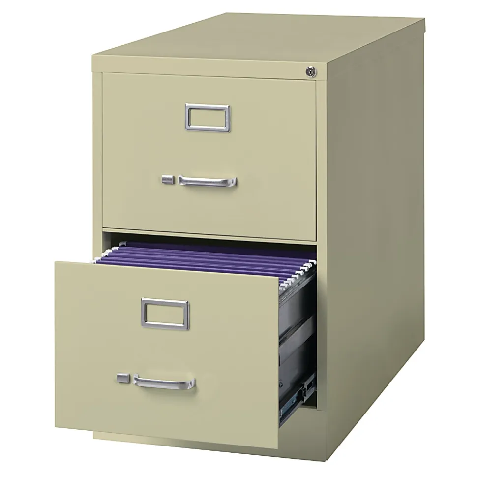 WorkPro 26 1/2"D 2-Drawer Legal-Size Vertical File Cabinet, Putty