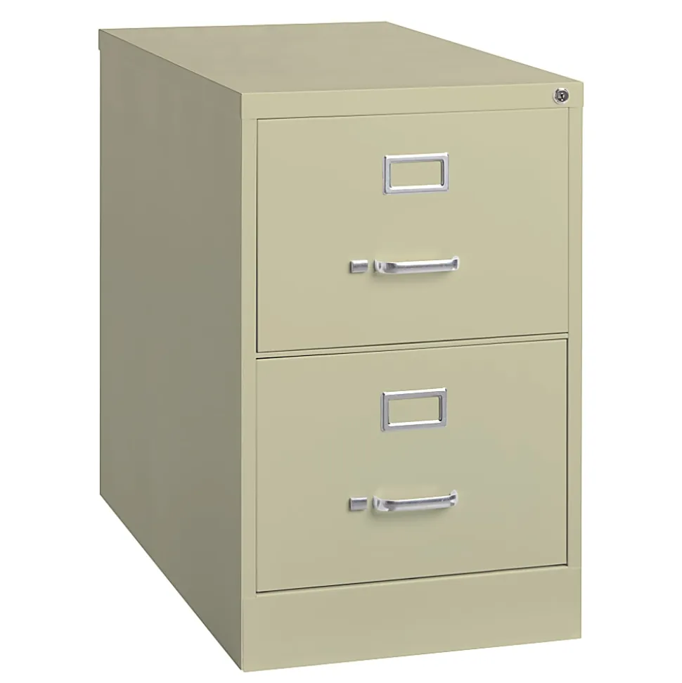 WorkPro 26 1/2"D 2-Drawer Legal-Size Vertical File Cabinet, Putty