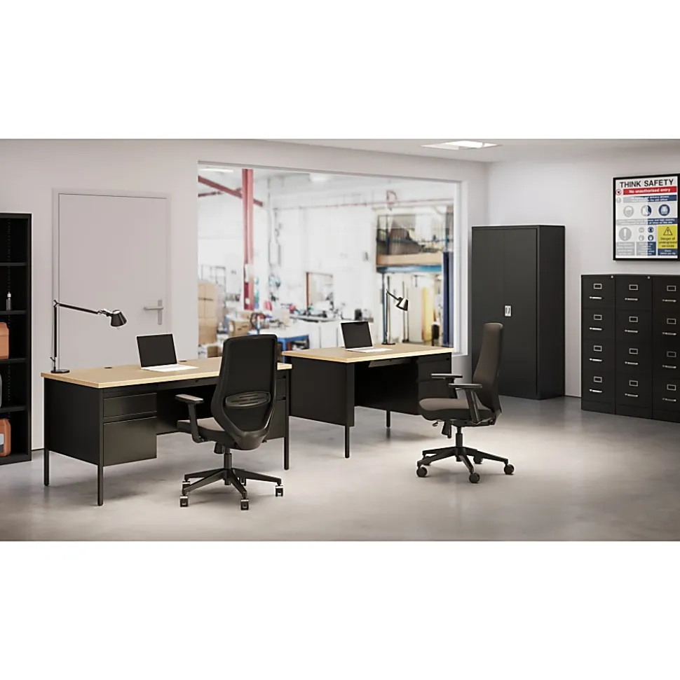 WorkPro 26 1/2"D 4-Drawer Letter-Size Vertical File Cabinet, Black