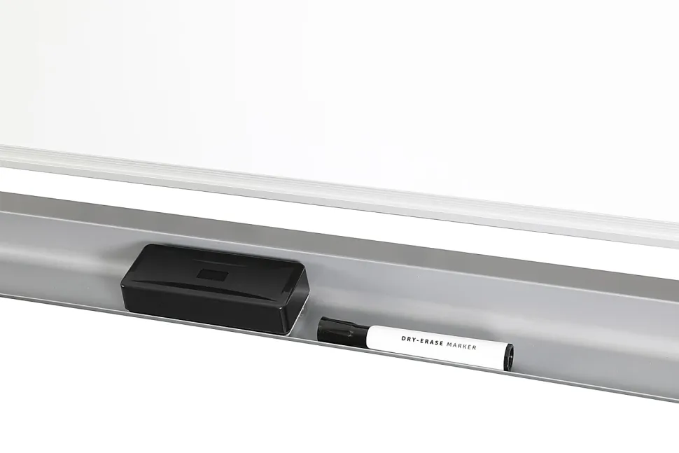 WorkPro® Double-Sided Mobile Magnetic Dry-Erase Whiteboard Easel, 36" x 48", Aluminum Frame With Silver Finish