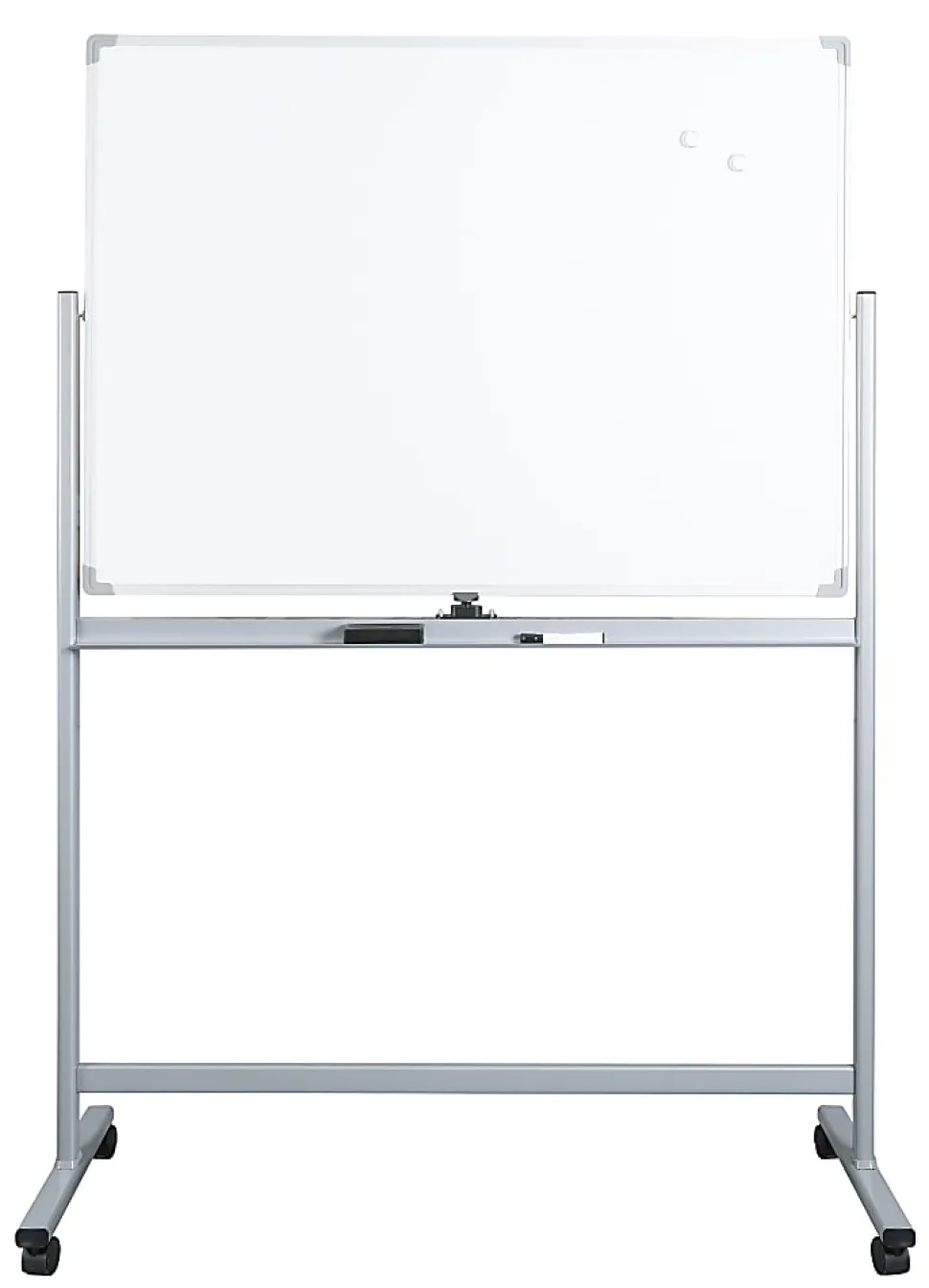 WorkPro® Double-Sided Mobile Magnetic Dry-Erase Whiteboard Easel, 36" x 48", Aluminum Frame With Silver Finish