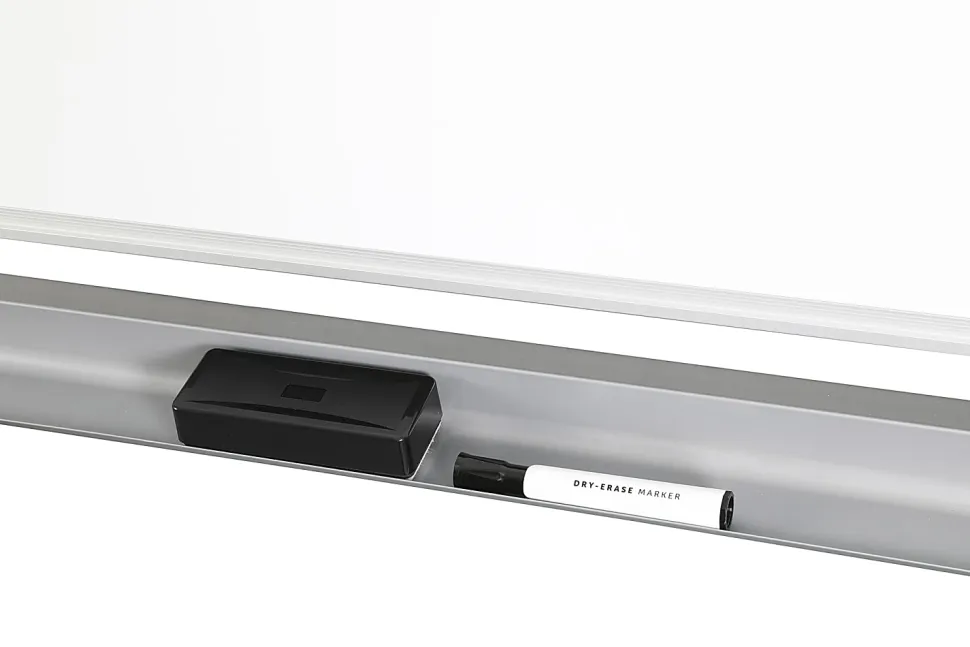 WorkPro® Double-Sided Mobile Magnetic Dry-Erase Whiteboard Easel, 72" x 48", Aluminum Frame With Silver Finish