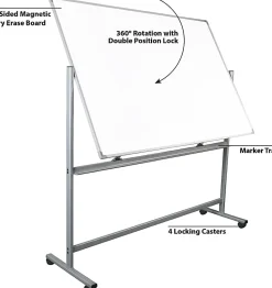 WorkPro® Double-Sided Mobile Magnetic Dry-Erase Whiteboard Easel, 72
