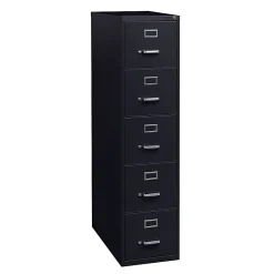 WorkPro® 26-1/2”D Vertical 5-Drawer File Cabinet, Black
