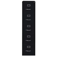 WorkPro® 26-1/2”D Vertical 5-Drawer File Cabinet, Black