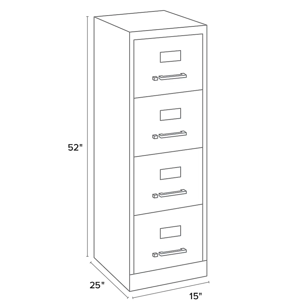 WorkPro® 25"D Vertical 4-Drawer File Cabinet, Black