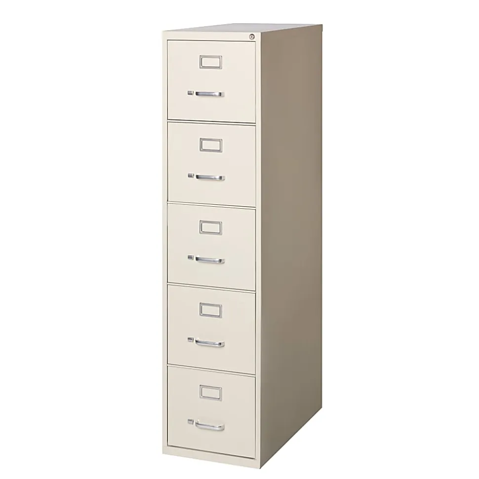 WorkPro® 26-1/2"D Vertical 5-Drawer File Cabinet, Putty