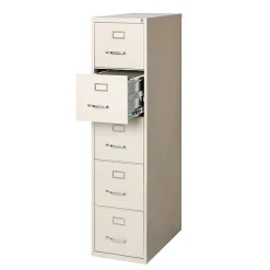 WorkPro® 26-1/2"D Vertical 5-Drawer File Cabinet, Putty