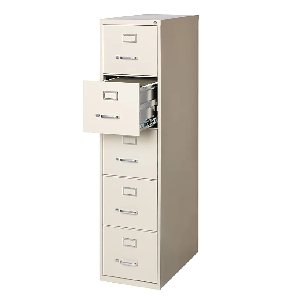 WorkPro® 26-1/2"D Vertical 5-Drawer File Cabinet, Putty