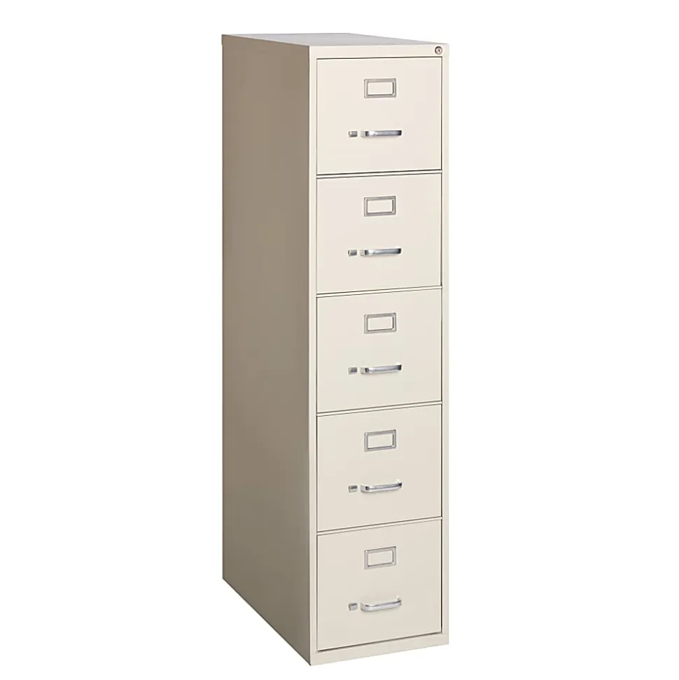 WorkPro® 26-1/2"D Vertical 5-Drawer File Cabinet, Putty