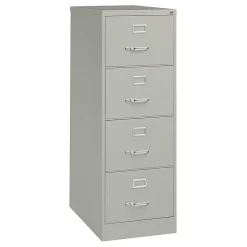 WorkPro® 26-1/2"D Vertical 4-Drawer Legal-Size File Cabinet, Light Gray