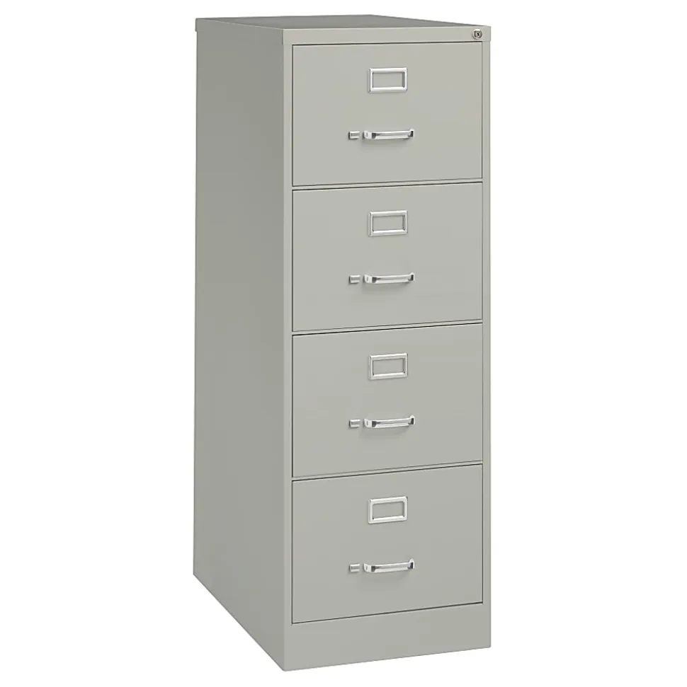 WorkPro® 26-1/2"D Vertical 4-Drawer Legal-Size File Cabinet, Light Gray