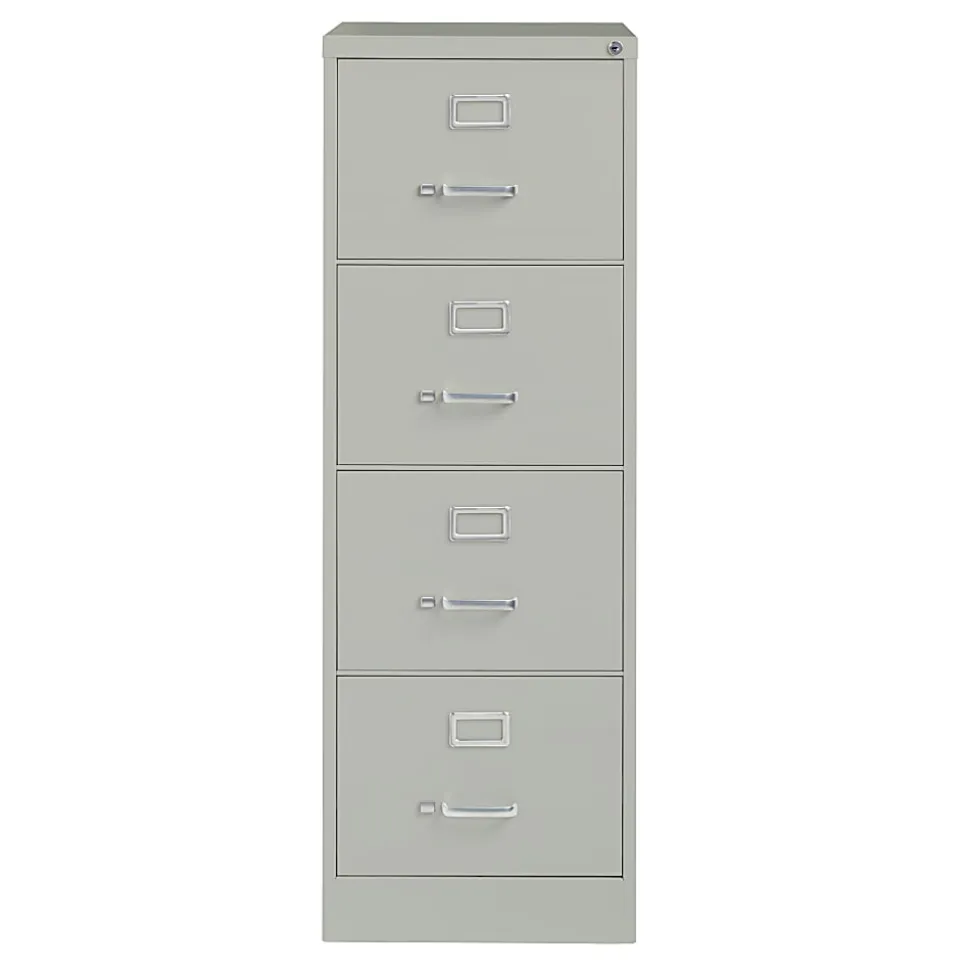 WorkPro® 26-1/2"D Vertical 4-Drawer Legal-Size File Cabinet, Light Gray