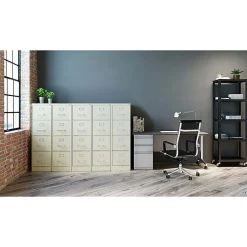 WorkPro 22"D Vertical 4-Drawer Letter-Size File Cabinet, Metal, Putty