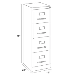 WorkPro 22"D Vertical 4-Drawer Letter-Size File Cabinet, Metal, Putty