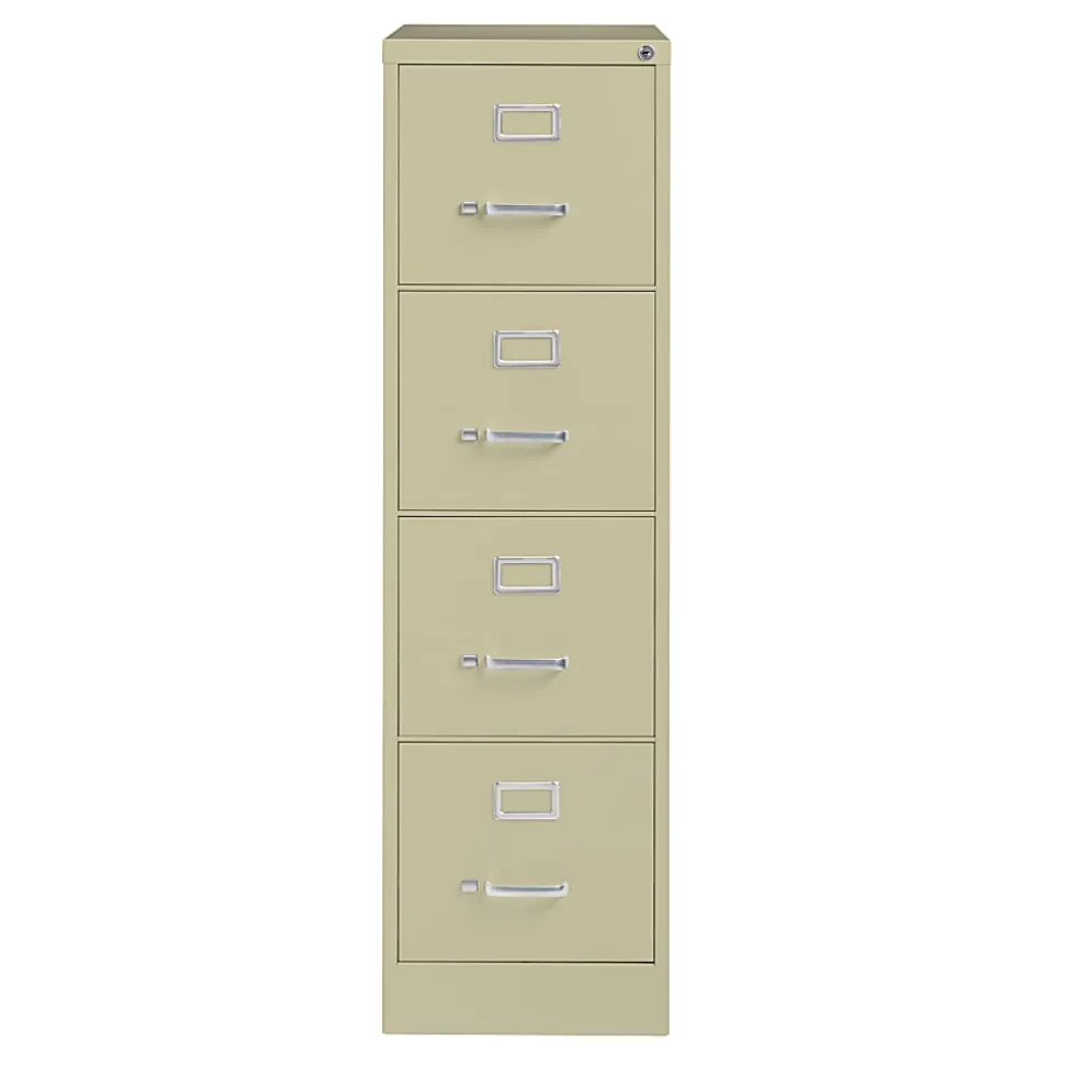 WorkPro 22"D Vertical 4-Drawer Letter-Size File Cabinet, Metal, Putty