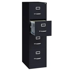 WorkPro 22"D Vertical 4-Drawer Letter-Size File Cabinet, Metal, Black