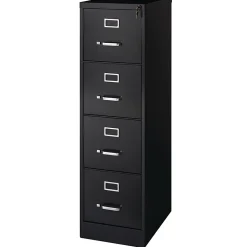 WorkPro 22"D Vertical 4-Drawer Letter-Size File Cabinet, Metal, Black