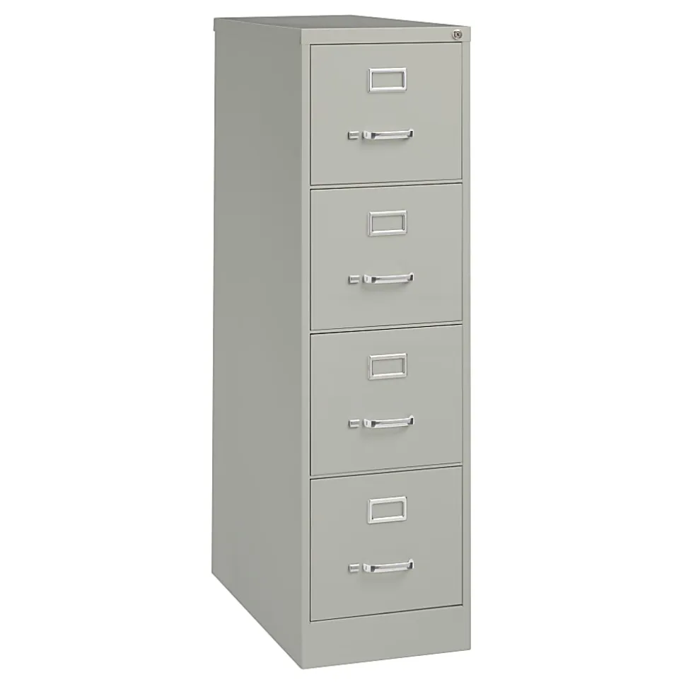 WorkPro® 26-1/2"D Vertical 4-Drawer Letter-Size File Cabinet, Light Gray