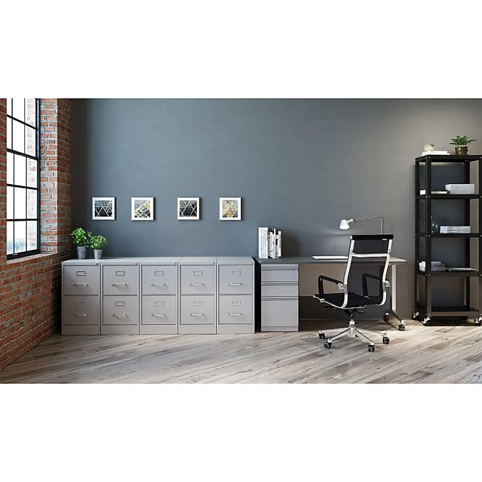 WorkPro® 26-1/2"D Vertical 2-Drawer Letter-Size File Cabinet, Light Gray