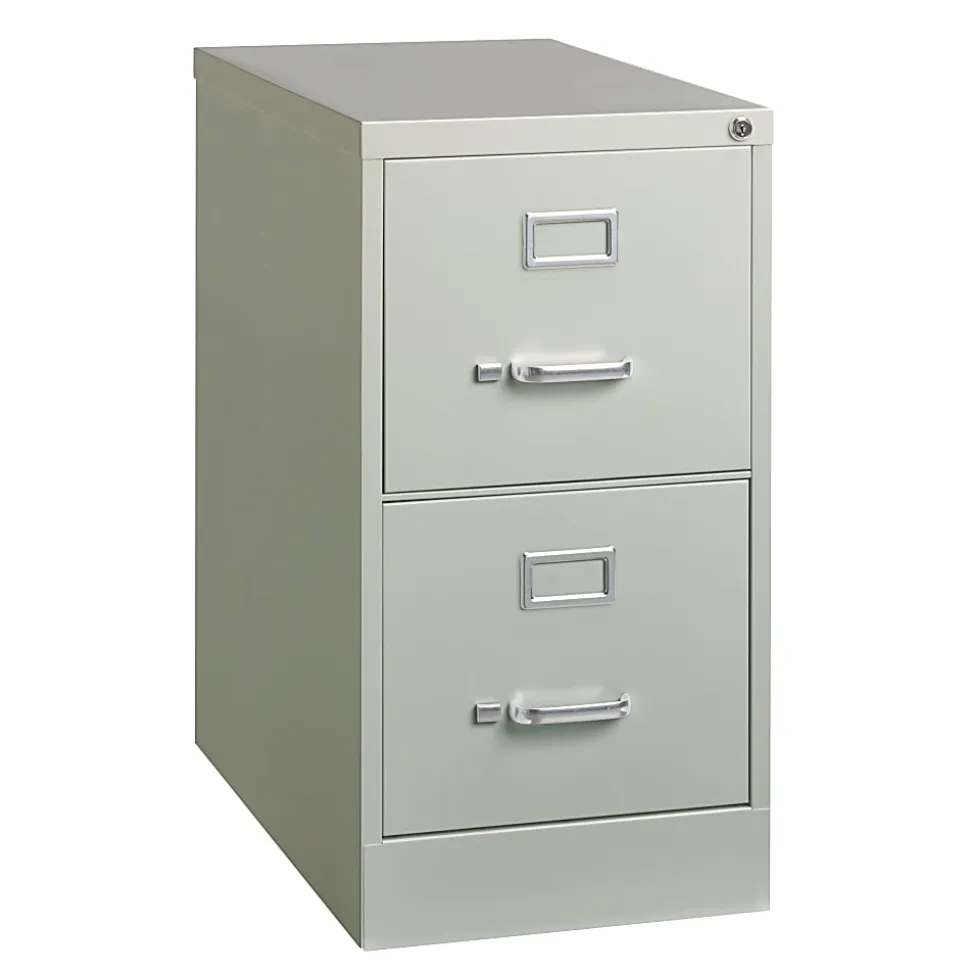 WorkPro® 26-1/2"D Vertical 2-Drawer Letter-Size File Cabinet, Light Gray