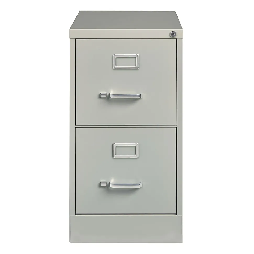 WorkPro® 26-1/2"D Vertical 2-Drawer Letter-Size File Cabinet, Light Gray