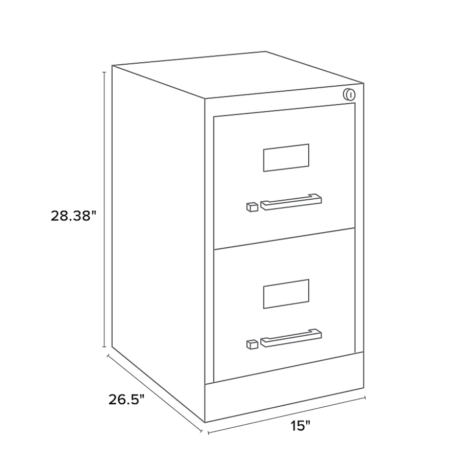 WorkPro® 26-1/2"D Vertical 2-Drawer Letter-Size File Cabinet, Light Gray