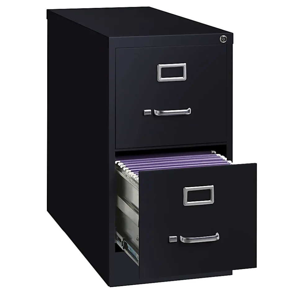 WorkPro® 26-1/2"D Vertical 2-Drawer Letter-Size File Cabinet, Black