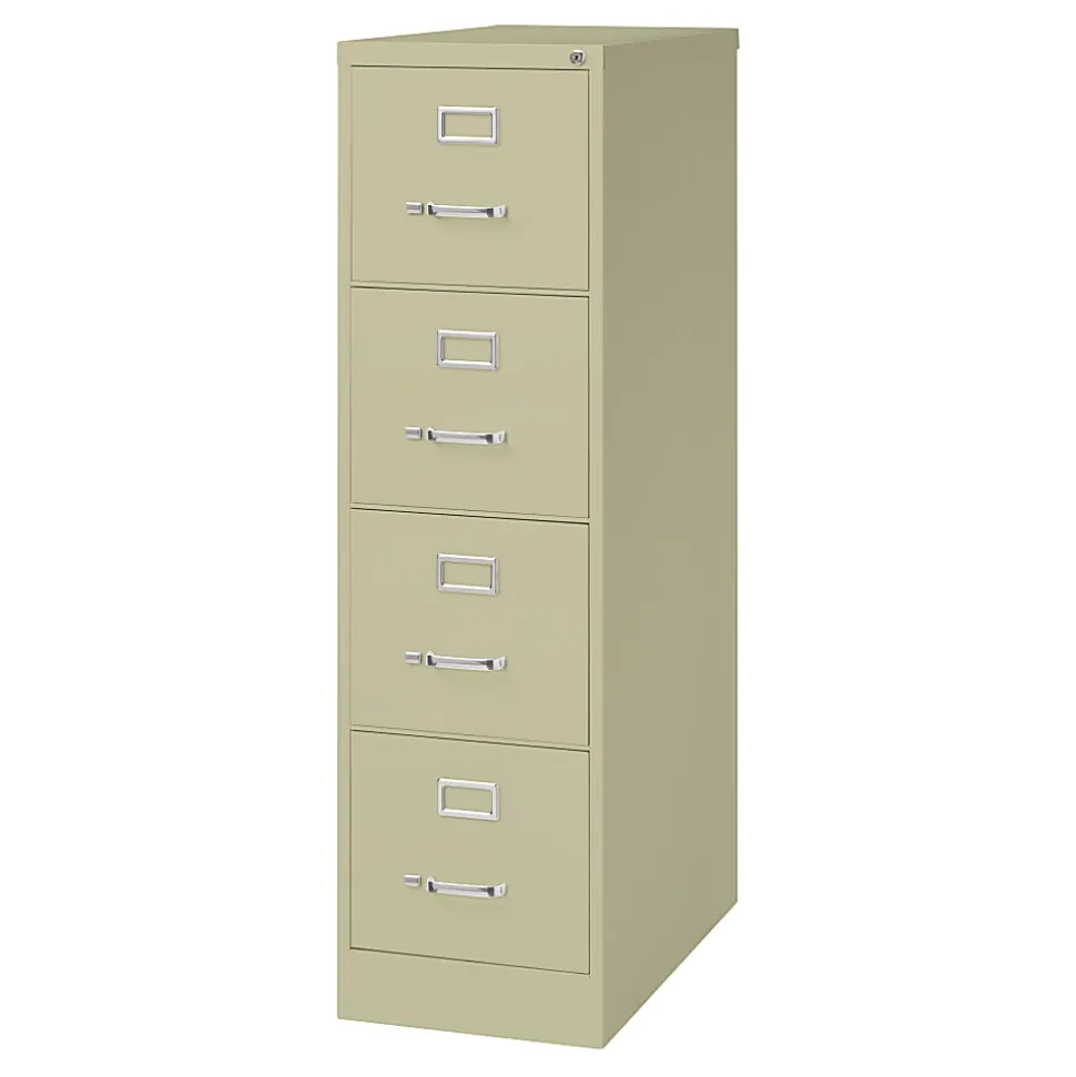 WorkPro® 26-1/2"D Vertical 4-Drawer Letter-Size File Cabinet, Putty