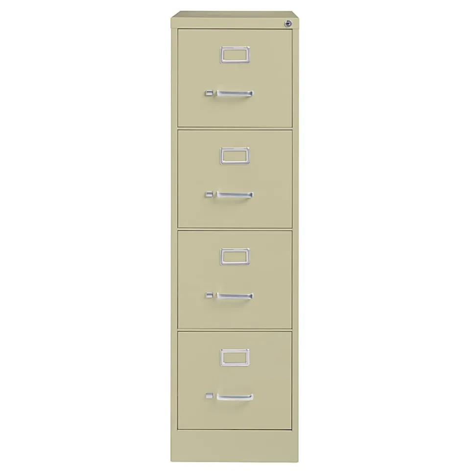 WorkPro® 26-1/2"D Vertical 4-Drawer Letter-Size File Cabinet, Putty