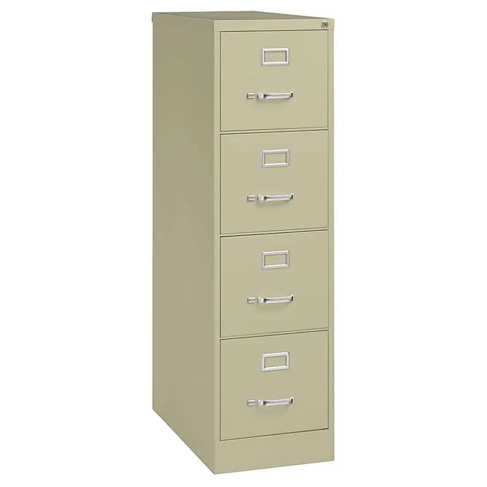 WorkPro® 26-1/2"D Vertical 4-Drawer Letter-Size File Cabinet, Putty