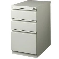 WorkPro 23"D Vertical 3-Drawer Letter-Size Mobile Pedestal File Cabinet, Metal, Light Gray