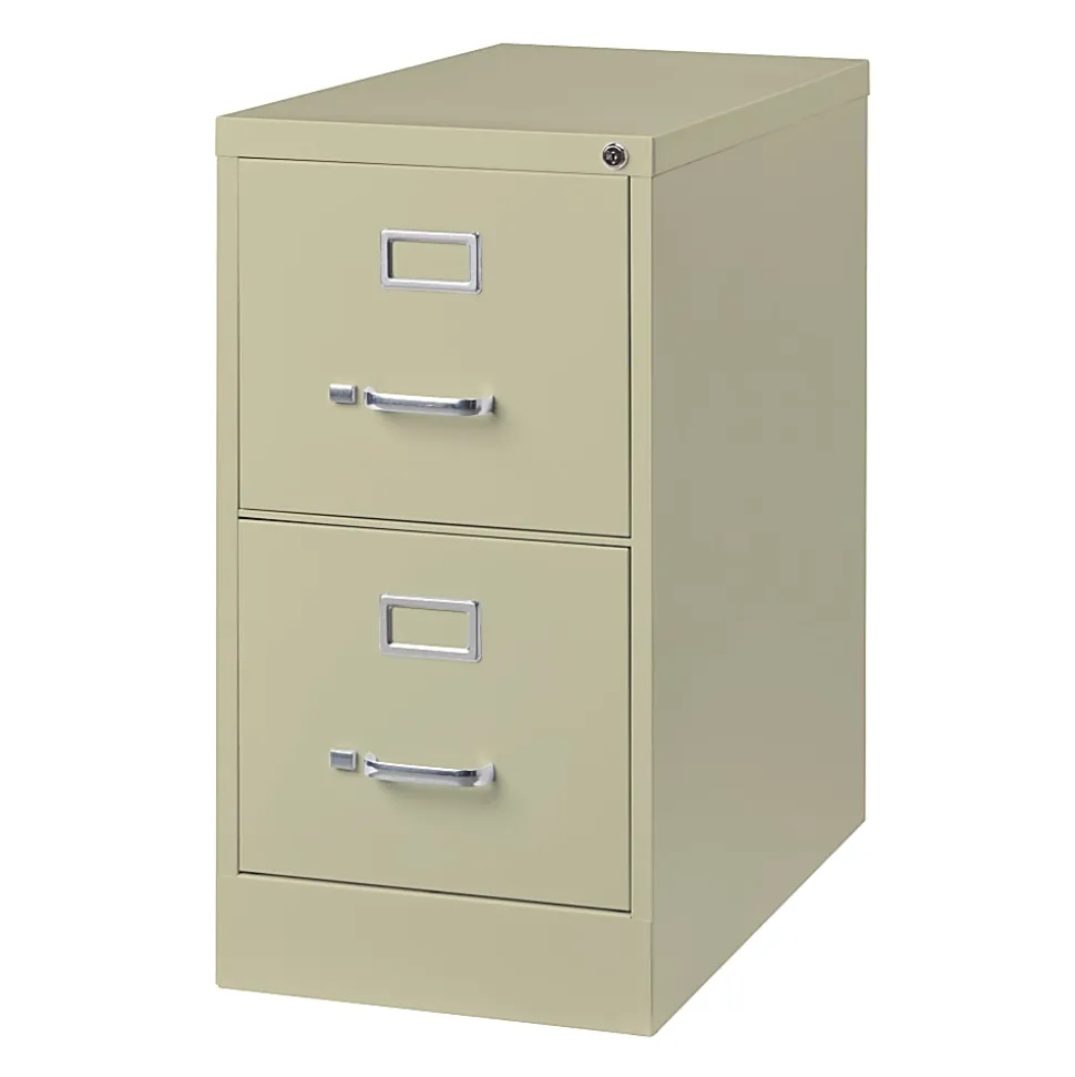 WorkPro® 26-1/2"D Vertical 2-Drawer Letter-Size File Cabinet, Putty