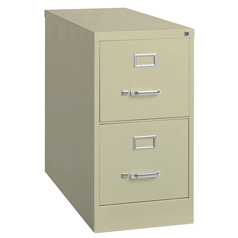 WorkPro® 26-1/2"D Vertical 2-Drawer Letter-Size File Cabinet, Putty