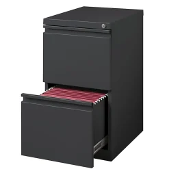 WorkPro 20"D Vertical 2-Drawer Letter-Size Mobile Pedestal File Cabinet, Charcoal