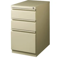 WorkPro 23"D Vertical 3-Drawer Letter-Size Mobile Pedestal File Cabinet, Metal, Putty