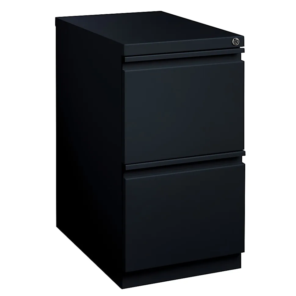 WorkPro® 23"D Vertical 2-Drawer Mobile Pedestal File Cabinet, Black