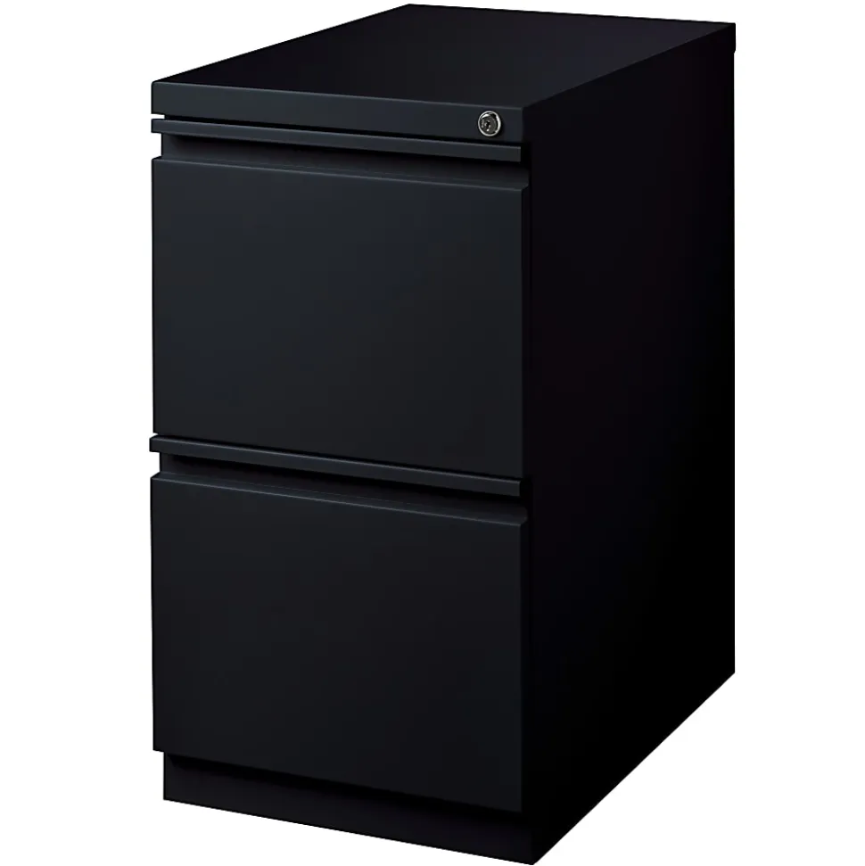 WorkPro® 23"D Vertical 2-Drawer Mobile Pedestal File Cabinet, Black