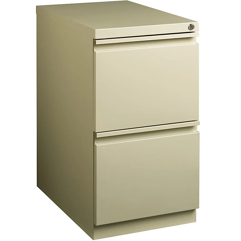 WorkPro® 23"D Vertical 2-Drawer Mobile Pedestal File Cabinet, Putty