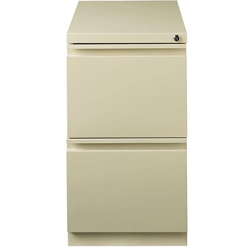 WorkPro® 23"D Vertical 2-Drawer Mobile Pedestal File Cabinet, Putty