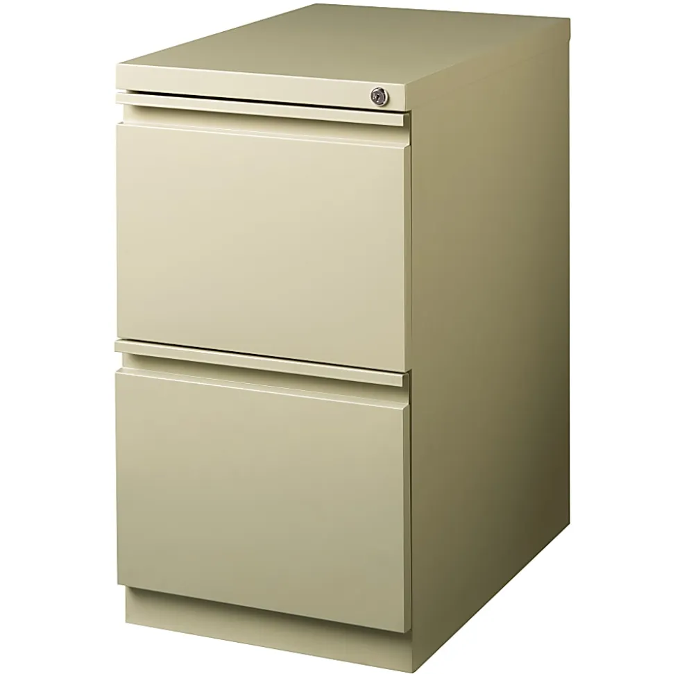 WorkPro® 23"D Vertical 2-Drawer Mobile Pedestal File Cabinet, Putty