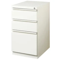 WorkPro® 20”D Vertical 3-Drawer Mobile Pedestal File Cabinet, White