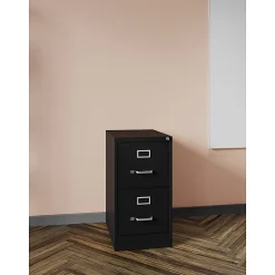 WorkPro® 25”D Vertical File Cabinet, 2-Drawer, Black