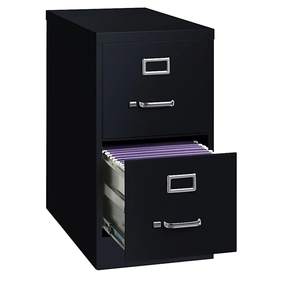 WorkPro® 25”D Vertical File Cabinet, 2-Drawer, Black