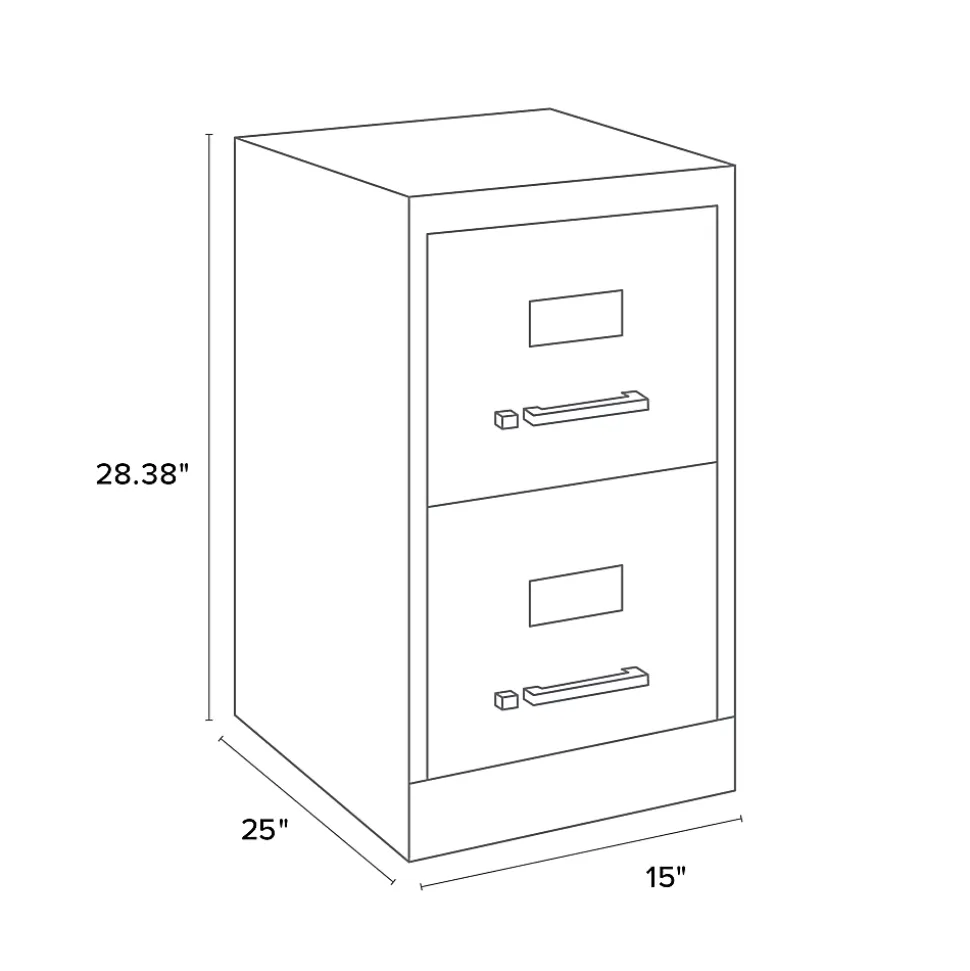 WorkPro® 25”D Vertical File Cabinet, 2-Drawer, Black