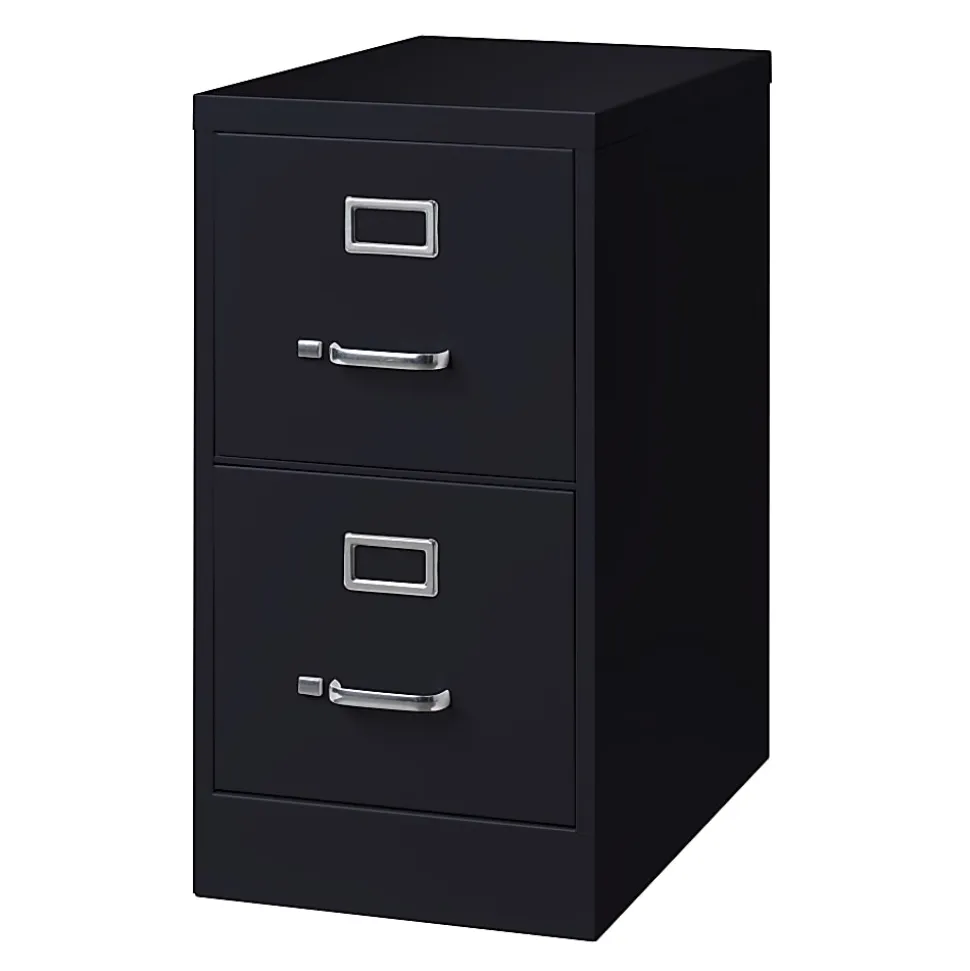 WorkPro® 25”D Vertical File Cabinet, 2-Drawer, Black