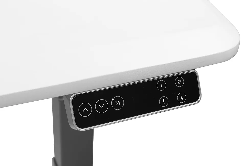WorkPro® Electric 60"W Height-Adjustable Standing Desk with Wireless Charging, White