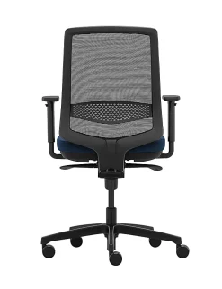 WorkPro® Expanse Series Ergonomic Mesh/Fabric Mid-Back Task Chair, Black/Blue, BIFMA Compliant