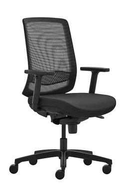 WorkPro® Expanse Series Ergonomic Mesh/Fabric Mid-Back Task Chair, Black/Black