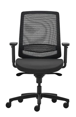 WorkPro® Expanse Series Ergonomic Mesh/Fabric Mid-Back Task Chair, Black/Black